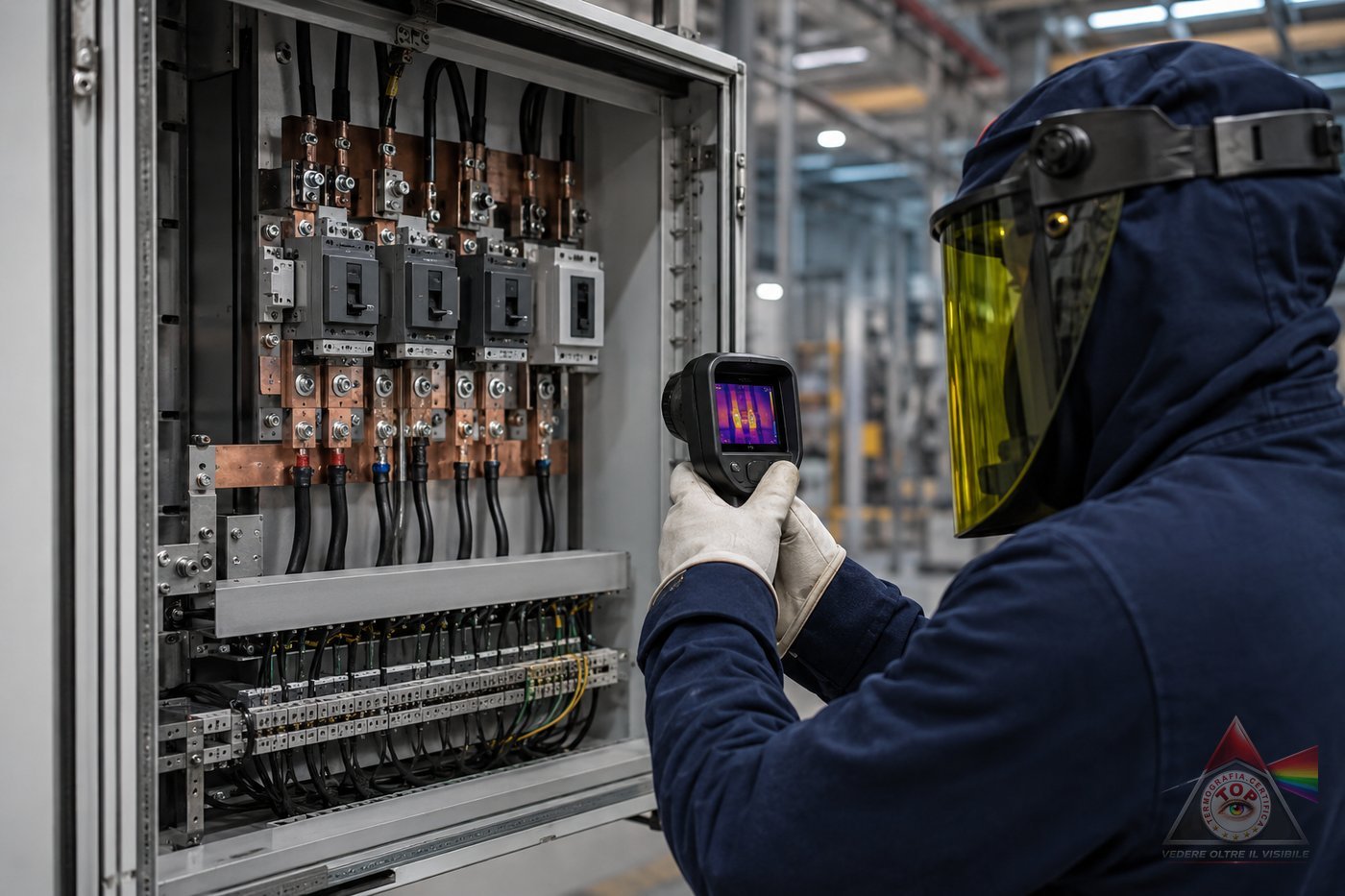 Rilievo termografico su quadro elettrico di bassa tensione in un impianto industriale dell'area torinese